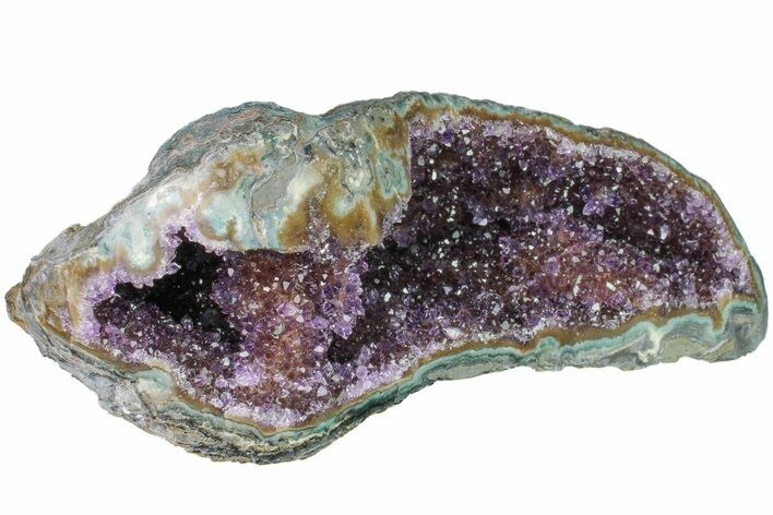 Purple Amethyst Geode With Polished Face - Uruguay #153456